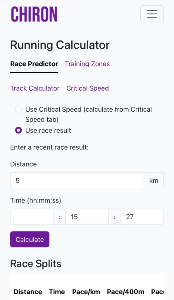Running Calculator | Race Predictor