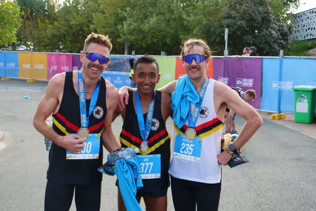 Celebrating finish at Gold Coast Marathon 2023 with 2:31:50 result