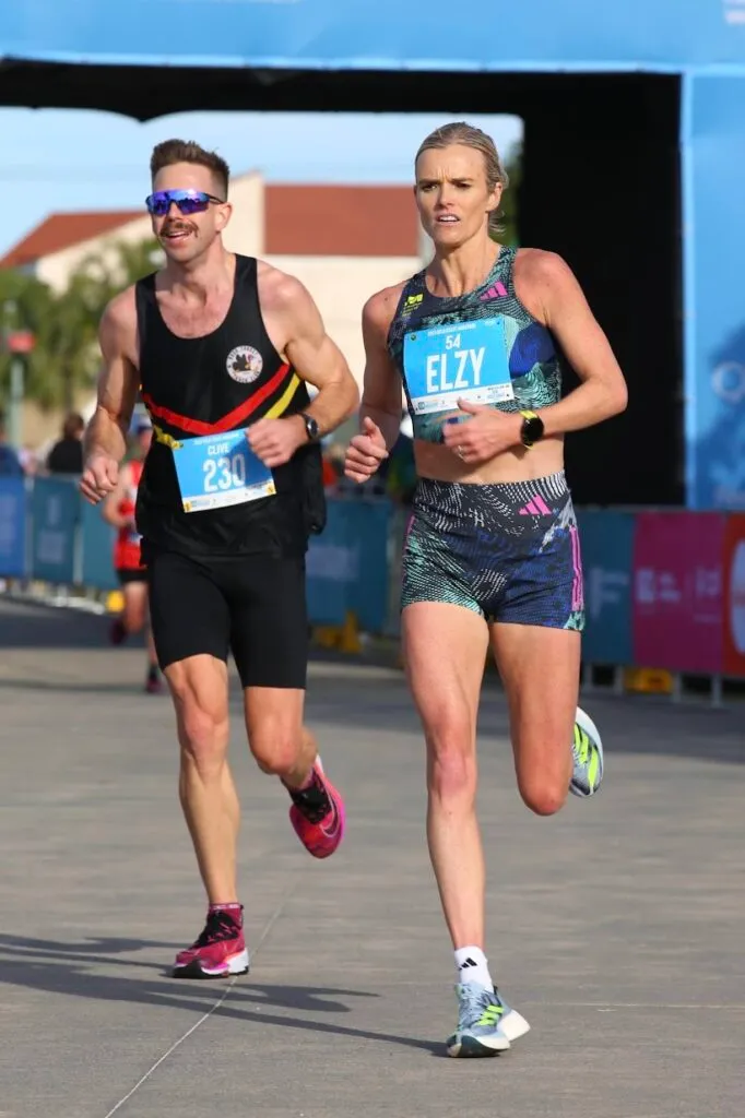 Runner pushing through final kilometres at Gold Coast Marathon 2023
